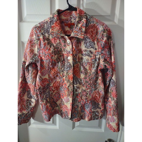 Joni B Top Size M Multicolor Thick Long Sleeve Button - Picture 2 of 9